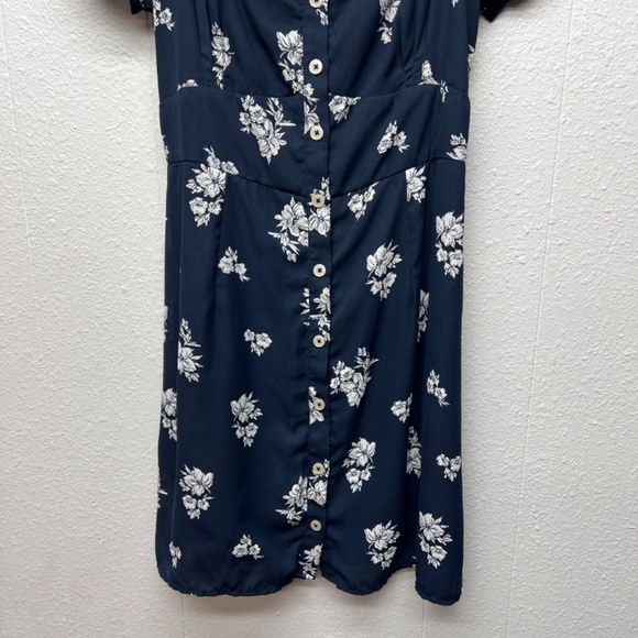 Abercrombie & Fitch Floral Babydoll Dress Womens Large Cottagecore Beach Coastal - Picture 4 of 11